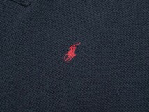 TG4634◇90s ポロラルフローレン/Polo Ralph Lauren メンズM ポニー刺繍 半袖 コットンニット ポロシャツ サマーセーター プルオーバー 紺_画像4