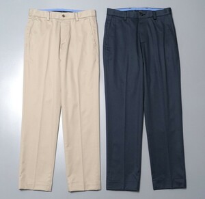 GP6065* Brooks Brothers 2 point set stretch no- tuck cotton pants slacks trousers beige / navy blue series W29/L32