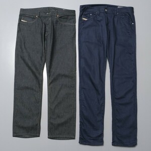 TH0107◇DIESEL/ディーゼル 2点セット メンズ32 WAYKEE/0088Z/デニムパンツ/ジーンズ ＋ DRRON/008QU/カラーデニムパンツ 黒/ブルー系