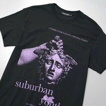 MG0174◇未使用 UNDERCOVER アンダーカバー suburban youth 名古屋店オープニングパーティー 半袖 プリント Tシャツ カットソー ブラック系_画像3