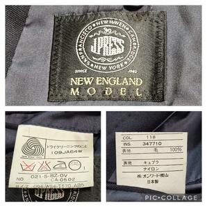 ニューイングランドモデル/M●J.PRESS テーラードジャケット ブレザー 紺ブレ金ボタン ダブル ロゴボタン 背抜き サイドベンツの画像9