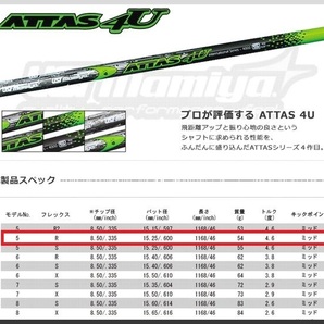 ■ 希少！ マミヤ アッタス / ATTAS 4U 5R 1W用 各メーカースリーブ＋新品グリップ付 JPの画像4