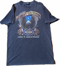 3D Emblem 1991s USA製 90s Harley Davidson Eagle Tee Shirt ハーレー ダビッドソン イーグル Tシャツ Vintage ヴィンテージ 3Dエンブレム_画像1