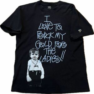 USA Made 00s Old Stussy I Love Rock My Gold для женской футболки Старый Стусси