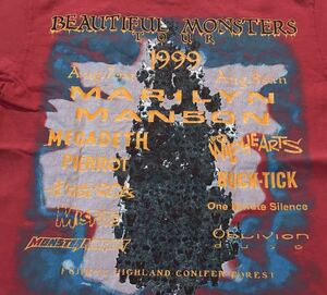 USA製 90s Beatiful Monsters Tour T-Shirt ビューティフルモンスターツアー Tシャツ Marilyn Manson マリリンマンソン Vintage ビンテージ