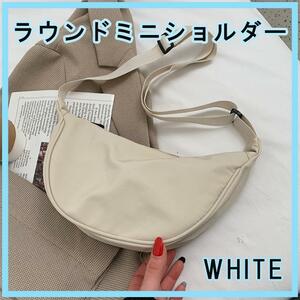 [ white ] round Mini shoulder bag half moon spring diagonal . shoulder .. new goods new goods unused free shipping shoulder bag white 