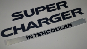 自作　AW11 ドアデカール　SUPER CHARGER + おまけでインタークーラー　メタル調ステッカー