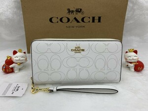 コーチ COACH 長財布 財布 ホワイト白 プレゼント 贈り物 アコーディオンジップ アラウンド 誕生日 新品 未使用 ファッション C4715 C043