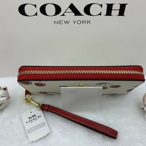 コーチ COACH 長財布 財布 プレゼント ギフト チェリー さくらんぼ ロング ジップ ブランド 誕生日 記念日 ブランド 大容量 CF406 A163の画像5