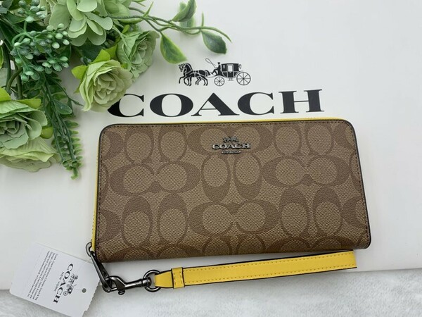 コーチ COACH 長財布 財布 レディース シグネチャー ロング ジップ 誕生日 ブランド 大容量 ファッション 新品 未使用 C4452 C068