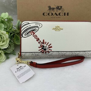 コーチ COACH 長財布 財布 ディズニー x キースヘリング コラボ ミッキーマウス ジップ ギフト ファッション 新品 未使用 C7800 A171Zの画像1