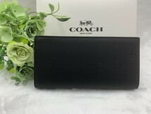 コーチ COACH 長財布 財布 メンズ ブラック黒 シンプル 二つ折り長財布 プレゼント 贈り物 新品 未使用 ファッション F74978 C136_画像1