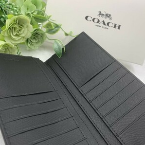 コーチ COACH 長財布 財布 メンズ ブラック黒 シンプル 二つ折り長財布 プレゼント 贈り物 新品 未使用 ファッション F74978 C136の画像9