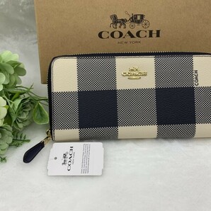 コーチ COACH 長財布 財布 レディース メンズ プレゼント 贈り物 ギフト ロング ジップ チェック柄 ファッション 新品 未使用 F25966 A035