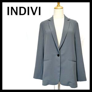 INDIVI インディヴィ テーラードジャケット 大きいサイズ グレー XL