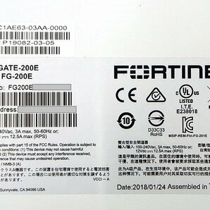 Fortinet/フォーティーネット ファイアウォール Fortigate-200E ライセンス2026/5/9迄 ５台セット▲FG-200E 中古▲送料無料の画像8