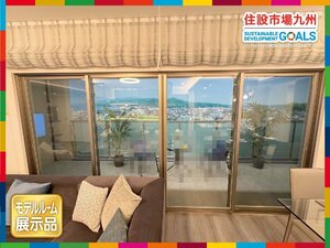 [ Fukuoka ]W3830 veranda sash 4 sheets set * frame * screen door 2 sheets * pair * transparent glass * frame inside inside W3830 H1830 D85* model R exhibition installation goods *AHJ24_Ts
