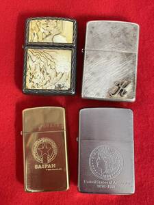 まとめて☆ZIPPO ジッポー シルバーカラー ゴールドカラー 4点セット 