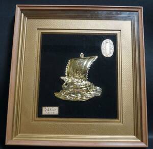 [.]24KGP Treasure Ship small stamp replica frame ornament wall decoration s60411