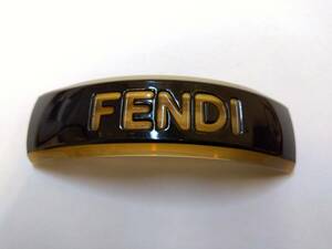  【中古品】FENDI フェンディ べっ甲調 バレッタ ヘアアクセサリー レディース ブラウン系