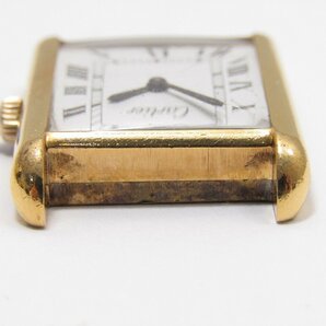 1円スタート 稼働品 CARTIER カルティエ マストタンク スクエア 手巻き 腕時計 本体のみ 18K GOLD ELECTROPLATED ゴールド 金張りの画像5