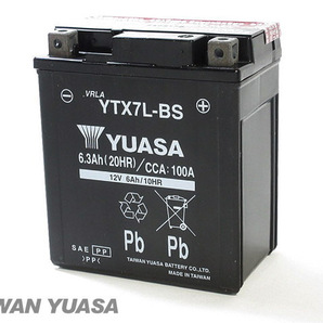 台湾ユアサバッテリー YUASA YTX7L-BS ◆互換 FTX7L-BS バリオス ZZ-R250 エリミネーター250 マグナ VTR250 ホーネット250 ジェイド JADEの画像3