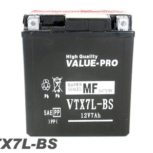 新品 即用バッテリー VTX7L-BS 互換 YTX7L-BS FTX7L-BS / バリオス Dトラッカー125 Dトラッカー250 DR250S KLX250 ZZ-R250の画像4