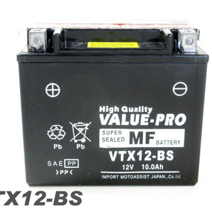 新品 即用バッテリー VTX12-BS 互換 YTX12-BS FTX12-BS / ゼファー400 ゼファーX ZZ-R400 KLE400 ZR-7S ゼファー750の画像4