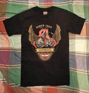 ハーレーダビッドソン Tシャツ 黒系 Sサイズ Harley-Davidson