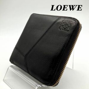 ロエベ LOEWE パズル 財布 折り財布 ラウンドジップ ブラック 黒