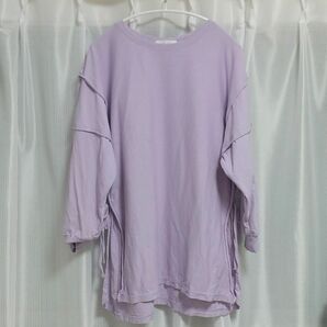 【中古】chocol raffine robe ショコラフィネ ローブ 無地 チュニック 紫 パープル 綿100％