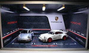 ▲入手困難！3 Cars ガレージタイプ撮影ブース 1/18 LED照度 ポルシェ Porsche 911赤 BOX ショールームタイプ ジオラマ