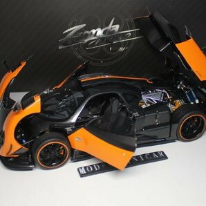 ▲入手困難！金属製！全開閉！Almost Real 1/18 パガーニ Pagani Zonda Cinque Coupe 2009 carbon fibre Orange 新品 ARの画像1