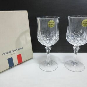 ◆未使用 保管品 クリスタル・ダルク Cristal d’arques ロンシャン ワイングラス ペア 元箱入り 現状渡し..の画像1