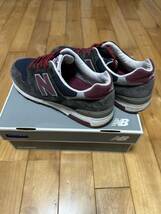 1円スタート　NEW BALANCE USA製 M1400CU 28.5cm 紺 ネイビーxバーガンディxガムソール スウェード_画像3