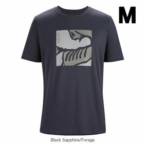 ARC'TERYX Skeletile SS T-Shirt アークテリクス　メンズ　Tシャツ　半袖　Mサイズ　ロゴ入り　ネイビー