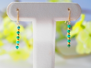  turquoise nature color K18 earrings natural stone 