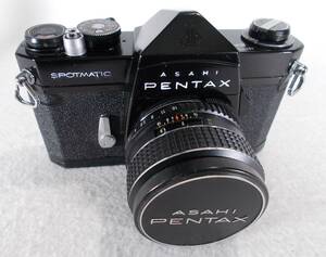 フィルムカメラ 整備済 完動品　Pentax SP + レンズ f1.8　55mm A806