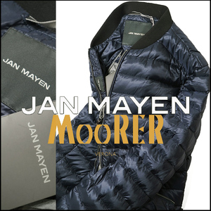 新品8.2万【 JAN MAYEN ムーレー MooRER 】最上級極上ダウン/シルク触感/艶を纏ったリブ袖MA-1タイプダウンジャケット50/L相当/H