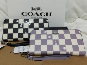 値下げ不可 COACH 長財布 黒&パープル 2個セット まとめ売り