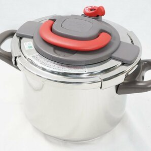 01▼【中古】T-fal/ティファール 圧力鍋 クリプソ アーチ パプリカレッド6.0L P4360732 調理器具 キッチン用品△1084N9の画像1