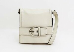 ◇【COACH コーチ】レザー ショルダーバッグ 8A07 オフホワイト