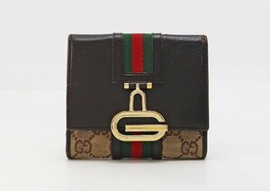 ◇【GUCCI グッチ】シェリーライン GGキャンバス Wホック財布 131848