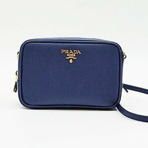 ◇美品【PRADA プラダ】サフィアーノ ショルダーバッグ 1N1674 ブルーの画像1