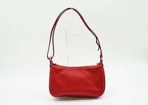 ◇【LONGCHAMP ロンシャン】レザーショルダーバッグ レッド