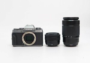 ◇【FUJIFILM 富士フイルム】FUJIFILM X-T100 ダブルズームレンズキット ミラーレス一眼カメラ ダークシルバー