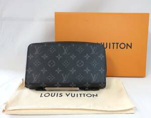 【美品】LOUIS VUITTON ルイヴィトン ヴィトン ジッピーXL M61698 モノグラム エクリプス ラウンドファスナー 長財布 財布 ブラック