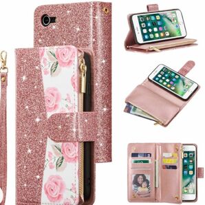 iPhone 7 Plus/8 Plus 用 手帳型 ケース 可愛い バラの花