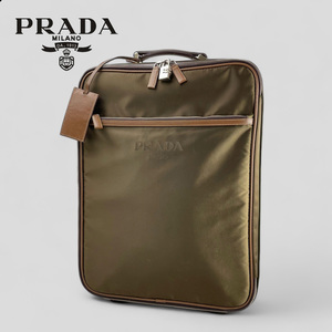 ■PRADA■ トライアングルロゴ 2輪 キャリーケース 1-3泊 機内OK 出張・旅行 プラダ テスートナイロン×サフィアーノレザー