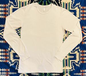 10s★AmericanApparel★Baby Thermal Long Sleeves T-Shirts★アメ村店購入★White★Size M★アメリカ製★サーマルロンT★ワッフル★細身